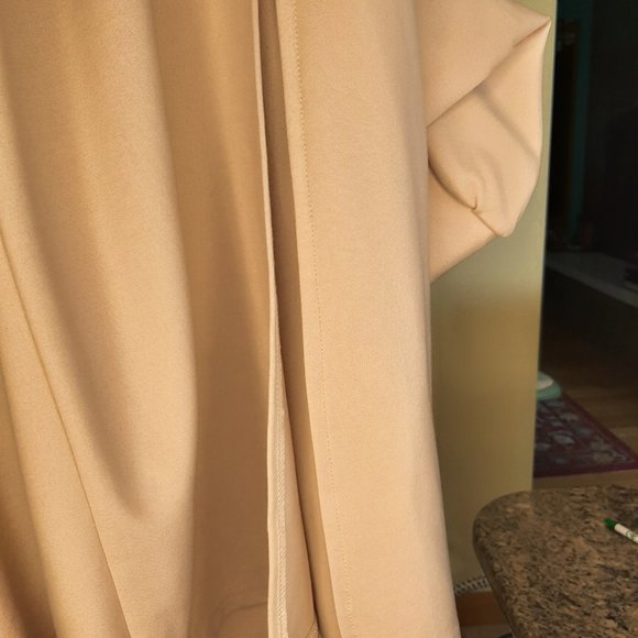 NWOT!!! Elegant Warm Vanilla Cream DAZY Bodycon Ruched Midi Dress - Picture 6 of 8